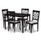 Baxton Studio Mael Grey Upholstered Espresso Finished 5-Piece Wood Dining Set 157-9728-8026 - alternate 7